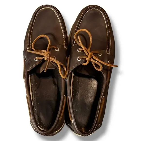 Sperry Top-Sider Deck Shoes Mens Brown Leather Slip On Loafers Size - 11.5